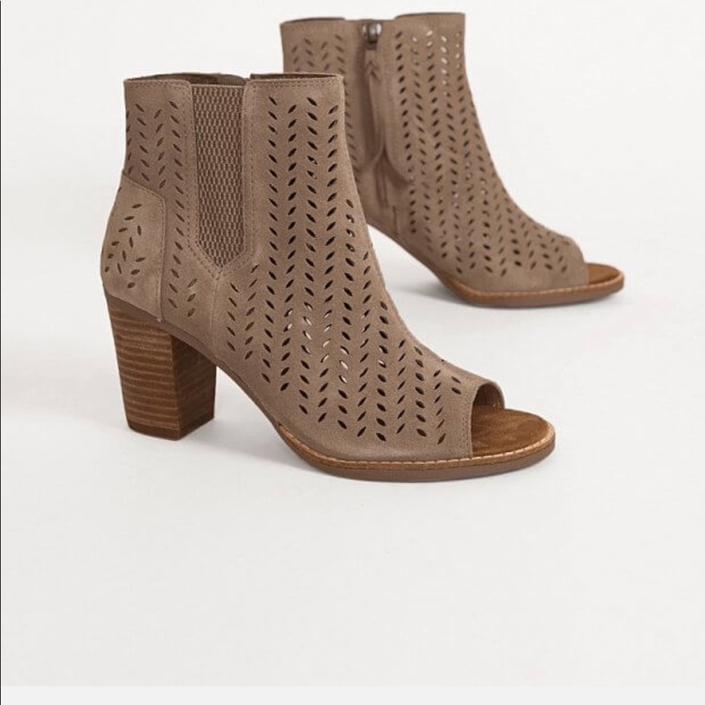 New Toms peep toe booties without box or tags!